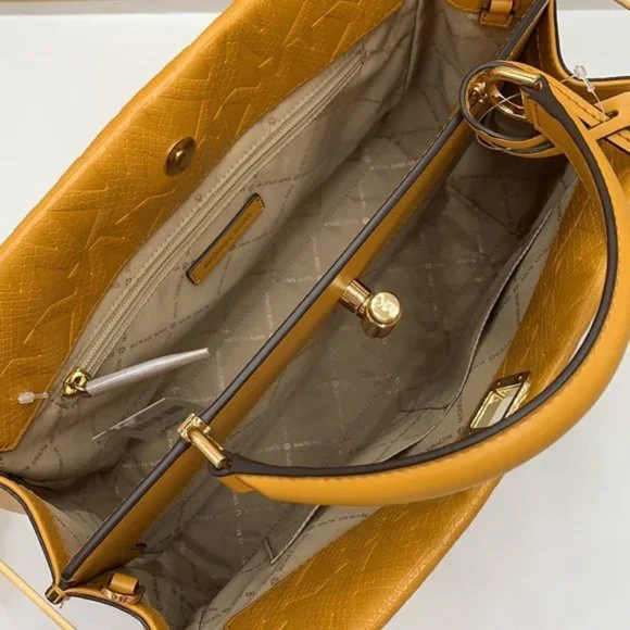 Michael Kors Penelope Large Top Handle Satchel Marigold Color - Picture 14 of 15